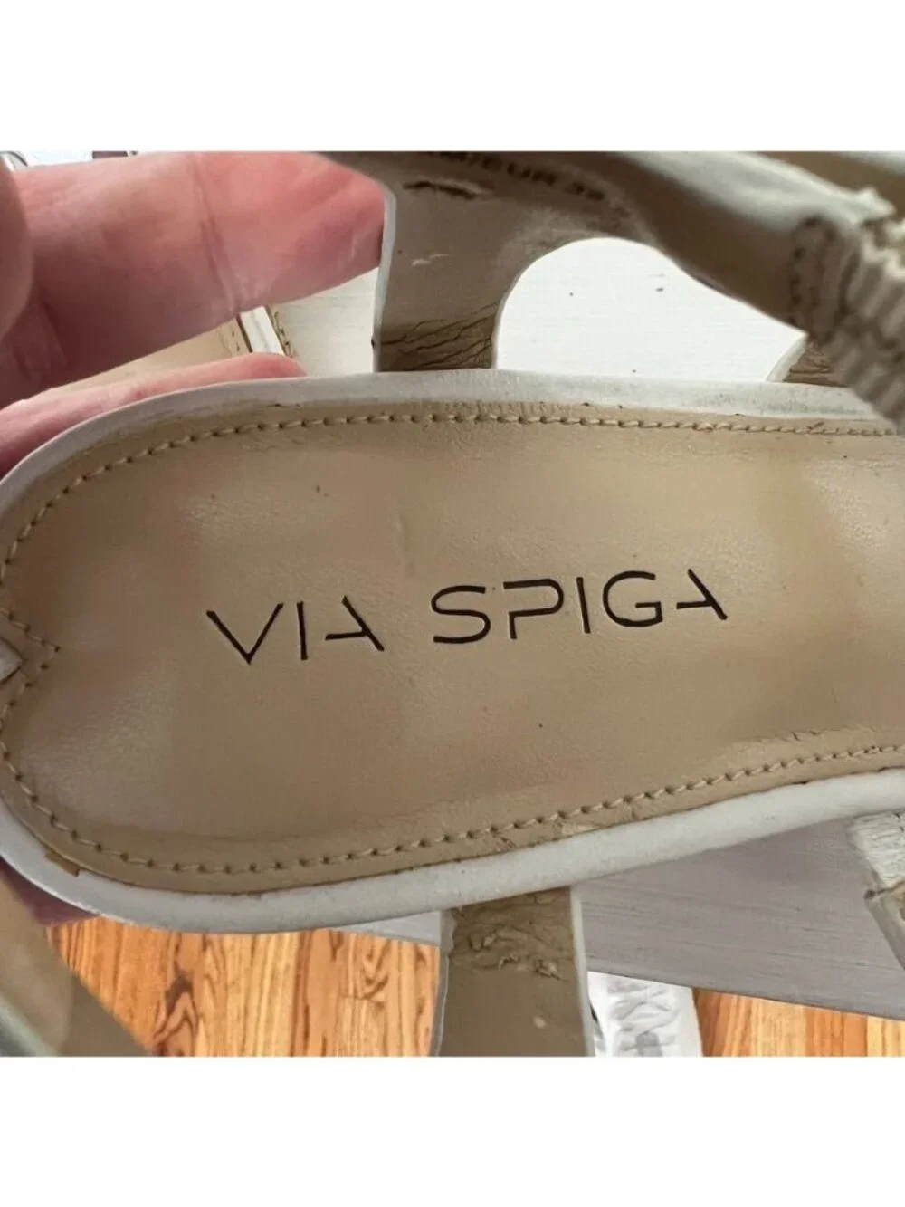 Via Spiga Womens 8.5 White Studded Espadrille Wedge Sandals Vacation Resort
